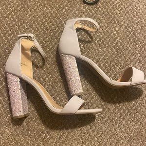 Light, purple glitter heels